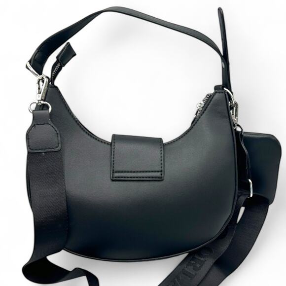 Valentino Orlandi Hobo Bag Black V Logo Half Moon Bag New With Tags - Picture 3 of 9